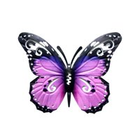 Magideal - Escultura De Mariposa, Obra De Arte, Adorno Decorativo De Hierro, Artesanía Antióxido, Arte De Pared De Metal Vivo Para Bar, Aniversario, Balcón, Sala , Violeta