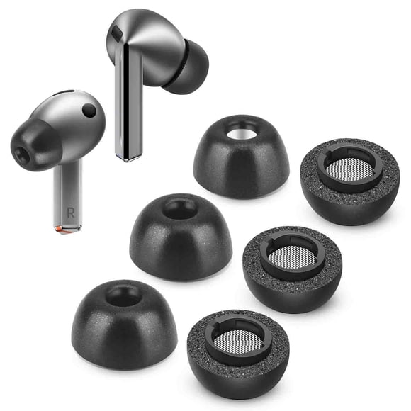 Puntas de espuma Tang Town para Samsung Galaxy Buds 3 Pro - 3 pares, negras