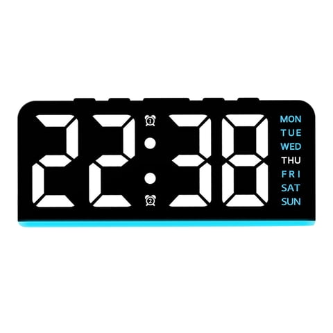 Magideal - Reloj Despertador Digital, Luz Nocturna Led, Elegante Regalo De Cumpleaños, Práctico Y Portátil Reloj Semanal, Multifuncional Para Decorar El Comedor. Luz Azul