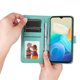 thumbnail image 5 of Funda tipo cartera FOXDOCK para Vivo Y77 5G , diseño girasol en relieve, cuero PU, cierre magnético, soporte y tarjetero, 5 of 5