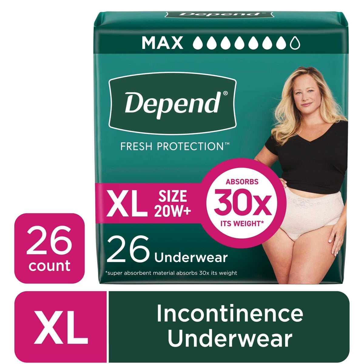 Ropa Interior Incontinencia Depend Fresh Protection Mujer Xl 26u