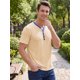 thumbnail image 4 of INSPIRE CHIC Camisetas Henley de Hombre de Manga Corta Casual Elástica Texturizada XXL Caqui, 4 of 5