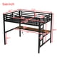 thumbnail image 3 of Metal Full Size Loft Bed with Power Outlet and LED Lighted, Space-Saving, Noise Reduced, Black, 3 of 3