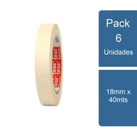 Tesa - Pack 6 Cintas De Enmascarar Masking 18Mm X 40Mts