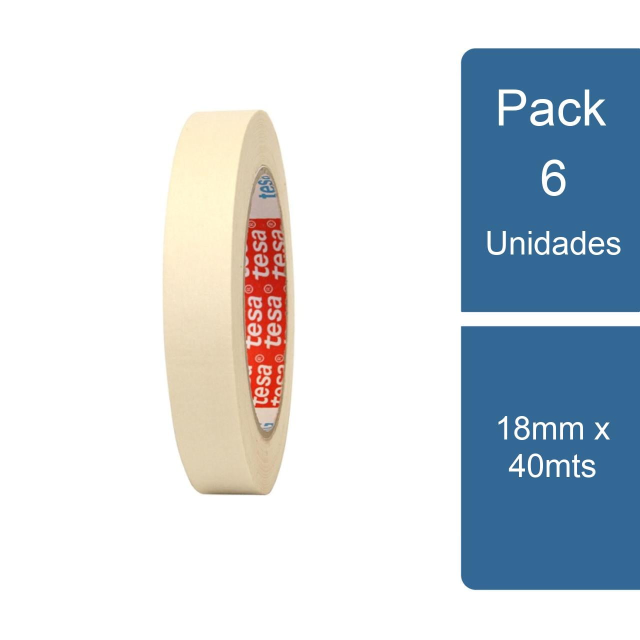 Tesa - Pack 6 Cintas De Enmascarar Masking 18mm X 40mts