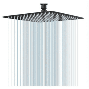 Taumm - Plato Ducha Cuadrado Acero Inoxidable 25 Cm Negro