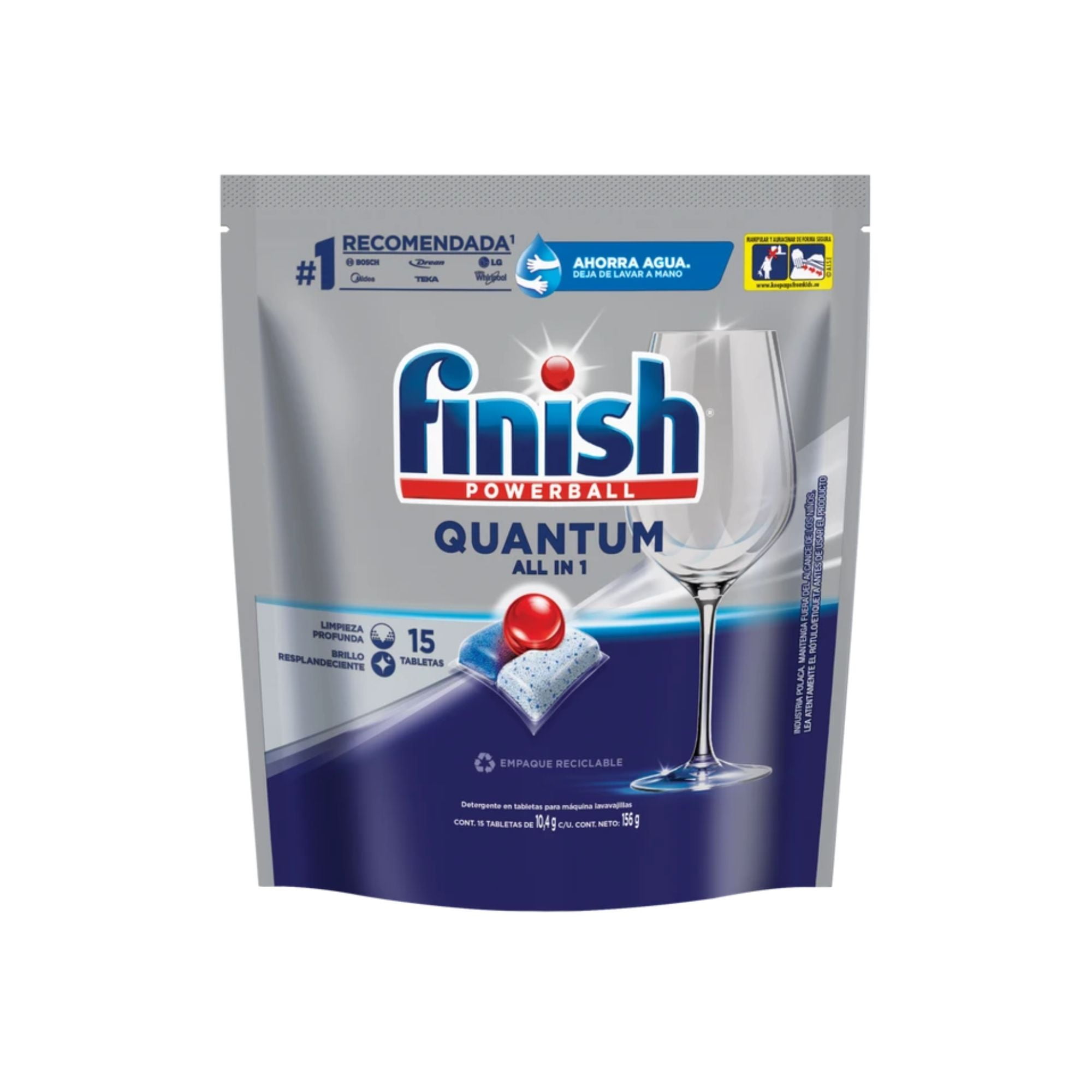 Detergente Lavavajillas Tabletas Finish Quantum 15 Unidades