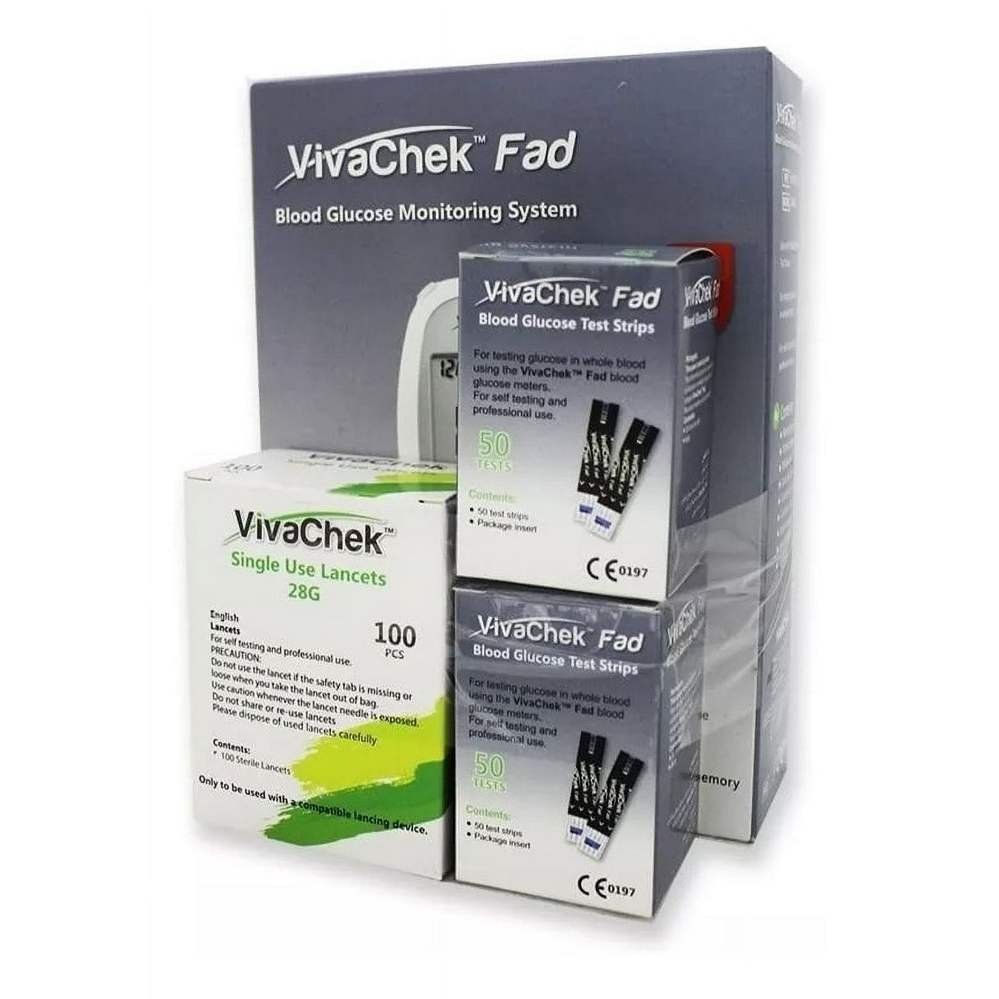 Vivachek - Pack Glucómetro Maquina + 110 Tiras + 110 Lancetas