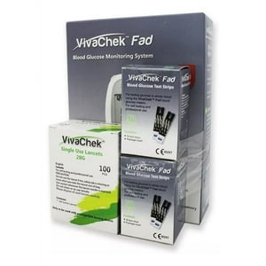 Vivachek - Pack Glucómetro Maquina + 110 Tiras + 110 Lancetas