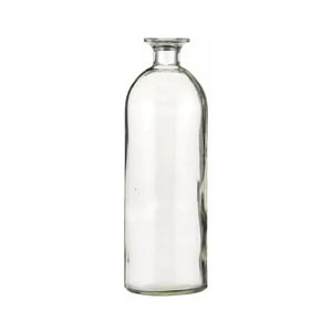 Fliperex - Florero Botella Decorativa De Vidrio Cristal Transparente Blanco