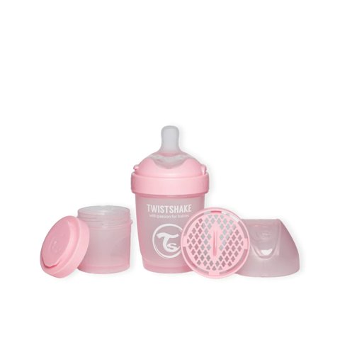 Mamadera Anticólico Twistshake Double Pro 180Ml Rosa