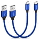thumbnail image 1 of Cable de carga USB-A a USB-C, 30 cm, paquete de 2 unidades de nailon azul, 1 of 8