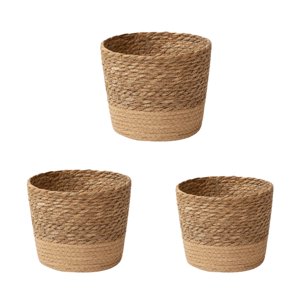 Magideal - 3X Cesta Tejida Para Maceteros, Maceta, Bolsa De Lavandería, Organizador, Decoración, Maceteros, Contenedores De Almacenamiento Para Pícnic Al Aire Li