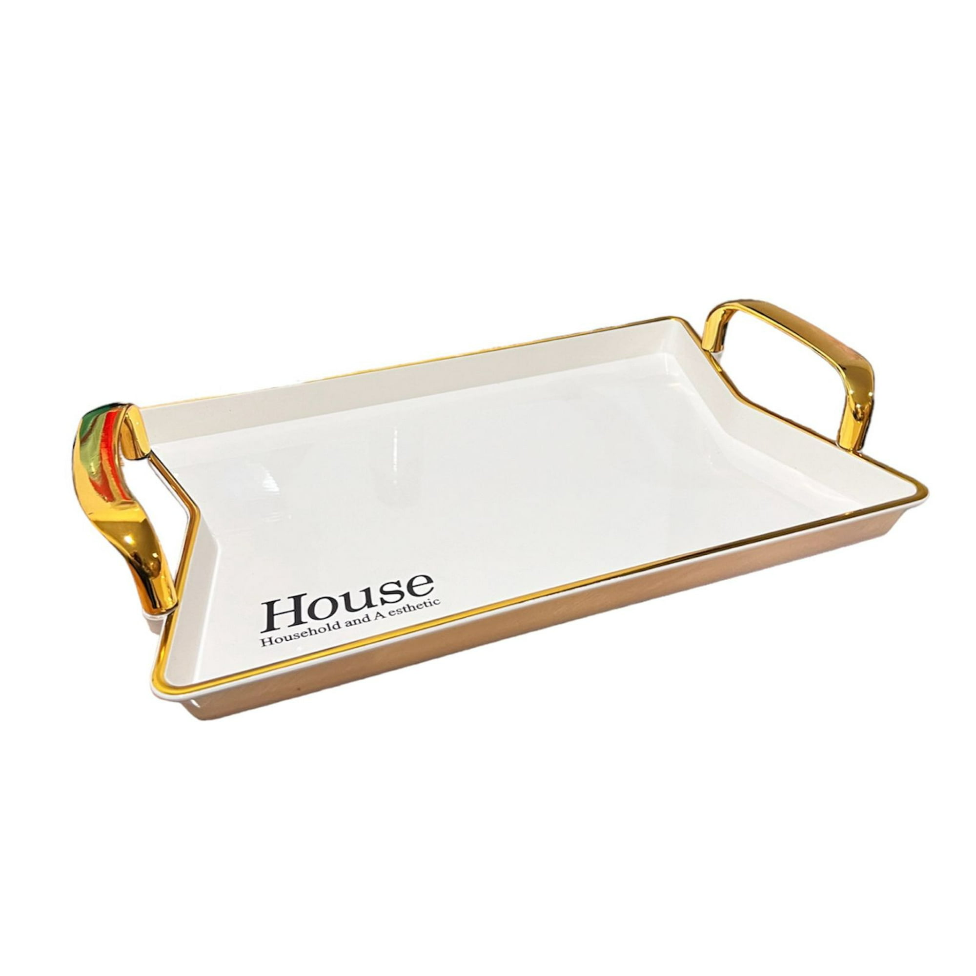 Oem - Bandeja Elegante Servir Con Dorado Decorativa Cuadrada Grand