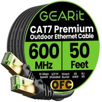 Cable Ethernet Gearit Cat7 Para Exteriores, 15 M, Sftp, 10 Gbps, Resistente Al Agua