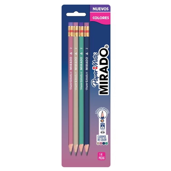 4 Lápiz Grafito Mirado Triangular, Pack 4 Un, 1 Un