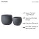 thumbnail image 5 of Juego de macetas Olly & Rose 18 cm y 14 cm negras (2 piezas), 5 of 6