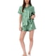 thumbnail image 2 of INSPIRE CHIC Conjunto de Pijama de Satén para Mujer Regreso a Clases Suave Manga Corta con Botones Ropa de Dormir con Bolsillo en el Pecho y Pantalones Cortos para Primavera Verano S Verde-Raya, 2 of 6