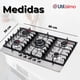 thumbnail image 3 of Encimera Gas Licuado 5 Platos Acero Inox. con Chispero + Kit de Instalación, 3 of 11