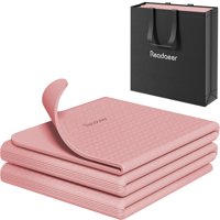 Esterilla De Yoga Readaeer Plegable De 6 Mm De Grosor Con Bolsa De Transporte Rosa