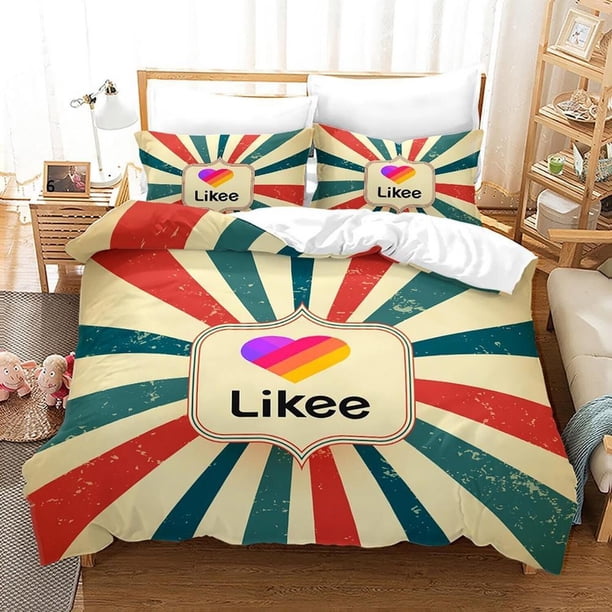 Likee Gift Quilt Duvet Cover Set Doona Cover Queen Soft3-Piece Bedding Set