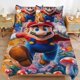 thumbnail image 1 of Super Mario 3-Piece Comforter Set for Bedroom Super Mario Bedding Set for Kids Adults Soft Microfiber Duvet Cover Set with Zipper Closure, 1 of 5