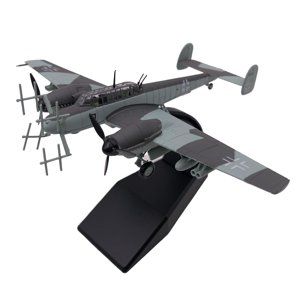Magideal - Versión Nocturna Bf-110 Modelo De Avión Simulación Ornamento Aleación 1/100 Escala Bf-110 Modelo De Juguete Para El Hogar Adornos De Estanterí
