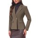 thumbnail image 4 of INSPIRE CHIC Blazer de trabajo para mujeres con solapa, botón único, manga larga, traje casual de negocios con bolsillos, M marrón, 4 of 6