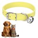 thumbnail image 1 of Collar para perro Uxcell con campana hebilla ajustable collar de perro de cuero PU 16" amarillo, 1 of 7