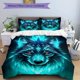 thumbnail image 1 of Set Featuring a Mystical Beast with Glowing Blue Fur Designed As a Cartoon-Themed Quilt Set for Bedroom Decor Includes One Cover And Two Pillowcases But No Comf, 1 of 1