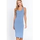 thumbnail image 1 of Saronite Vestido Midi Ajustado con Espalda Nadadora y sin Mangas Basics, Azul Nube (para Mujer), 1 of 4
