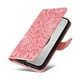 thumbnail image 4 of Funda tipo cartera FOXDOCK para iPhone 16 Pro Max , diseño girasol en relieve, cuero PU, cierre magnético, soporte y tarjetero, 4 of 5