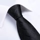 thumbnail image 3 of Corbata negra texturada hombre seda con paño y colleras Sangre Negra, 3 of 6