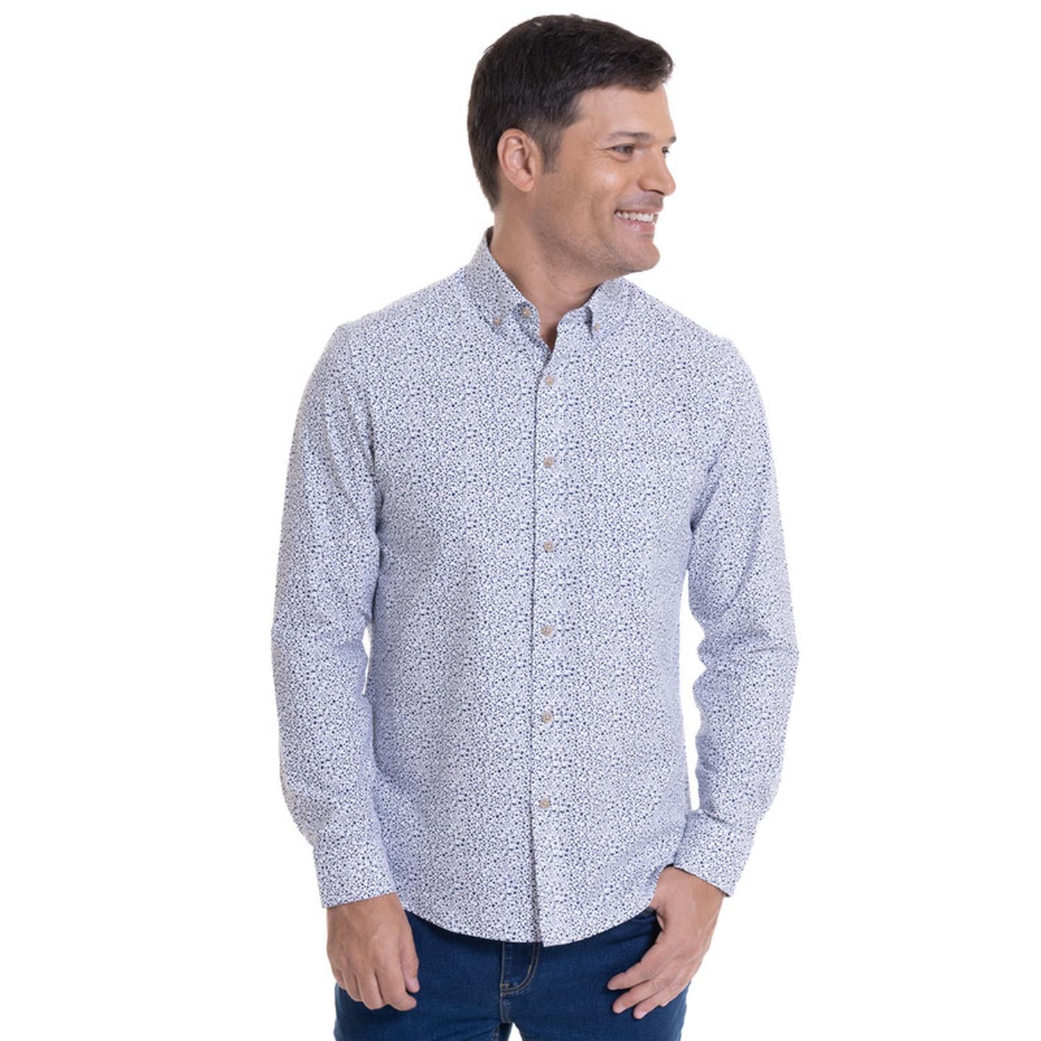 Kotting - Camisa Oxford Estampada Gris Claro Gris 6xl