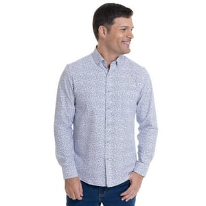 Kotting - Camisa Oxford Estampada Gris Claro Gris 2Xl