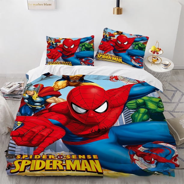 Spiderman Duvet Cover Set 3d Children'S Bedding,Quilt Spiderman Duvet Cover Comforter Sets Children Kid Boy Birthday Gift Bed Sheets