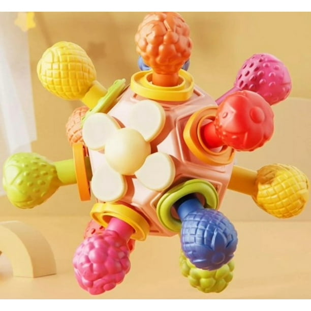 Set Juguete Sensorial Silicona Mordedor Sonaja Bebes Lau Lider