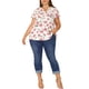 thumbnail image 2 of Agnes Orinda Blusas de Manga Corta con Volantes y Cuello en V Retro Floral para Mujer de Talla Grande 2X Rosa Blanco, 2 of 6