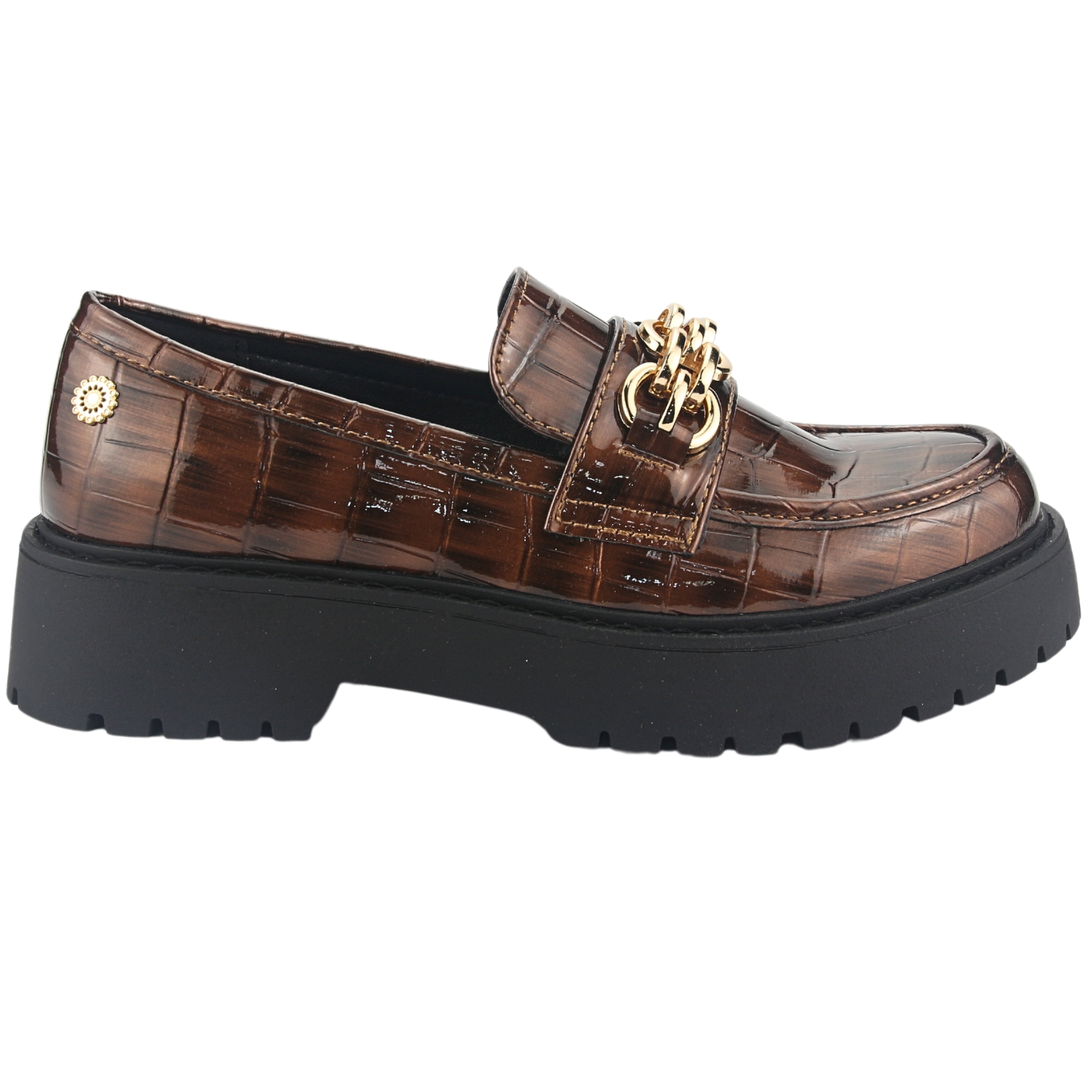 Mocasin Chalada Mujer Lenin-1 Café Casual