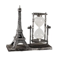 Bothyi - Torre De Hierro Reloj De Arena Reloj De Arena Centro De Mesa Para Escritorio Cocina Plata