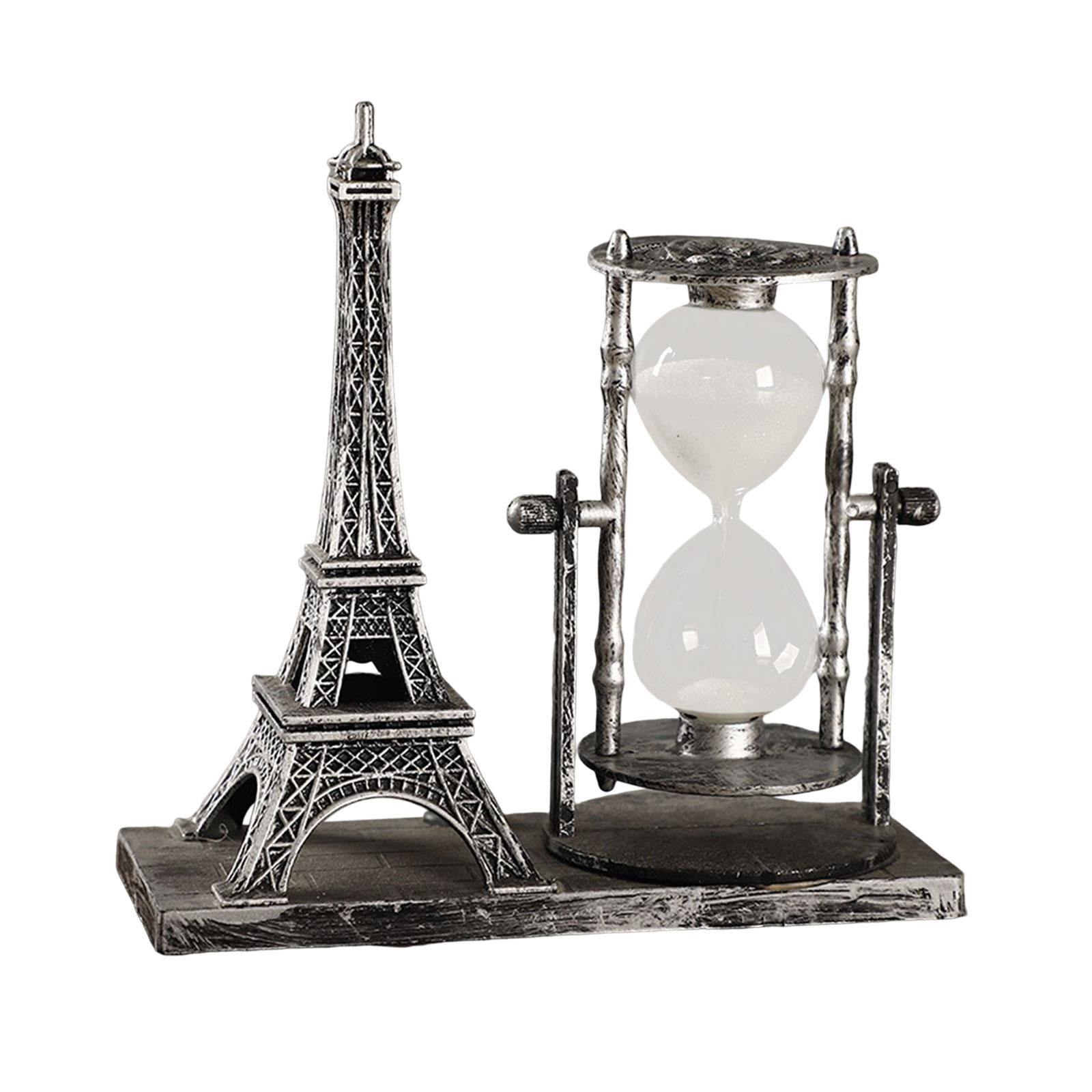 Bothyi - Torre De Hierro Reloj De Arena Reloj De Arena Centro De Mesa Para Escritorio Cocina Plata