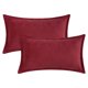 thumbnail image 1 of REGALWOVEN Fundas de Cojín Decorativas de Pana a Rayas Paquete de 2 Fundas de Almohada Suaves para Sofá Cama Sofá Decoración del Hogar Rojo 12" x 20", 1 of 6