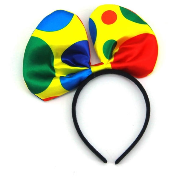 Diadema de lunares para disfraz de payaso con moño (10 cm)