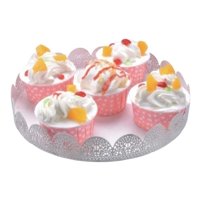 Genérico - Bandeja Redonda Bandeja Decorativa Bandejas Cupcake 24Cm