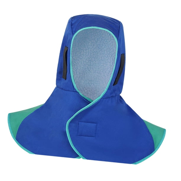 Cubierta para el cuello de soldadura, capucha de soldadura ligera, gorro de soldadura reutilizable, cómodo chal de soldadura eléctrica, sombrero, somb azul