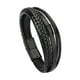 thumbnail image 2 of Pulsera Tejida Trenzada De Cuero De PU Para Hombre, Pulsera, Brazalete, Negro, Metal Negro, 2 of 3