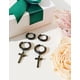 thumbnail image 4 of Pack De Aros Argollas Doble Uso Negras Cruz Piercing Oreja, 4 of 5