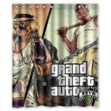Pinghai - Cortina De Ducha Para Baño Con Ganchos, Juego Popular Gta5 Grand Theft Auto V, Tamaño 60 X 72 Pulgadas