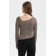 thumbnail image 3 of Polera Mujer Asimétrica Rayas Café Oscuro, 3 of 4