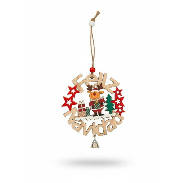 Adorno De Navidad Madera Decoracion De Pascua Para Arbolito 10cm